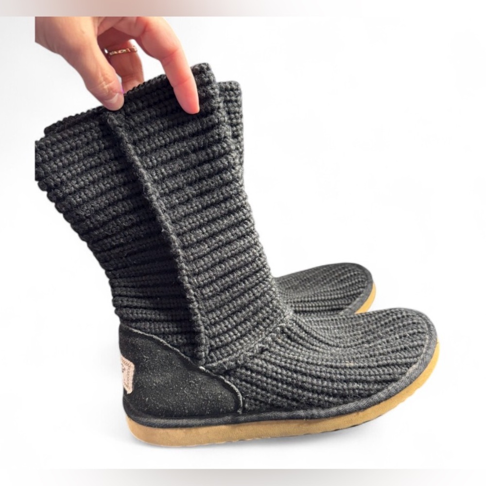 UGG Women's Charcoal Knit Mid-Calf Winter Boots